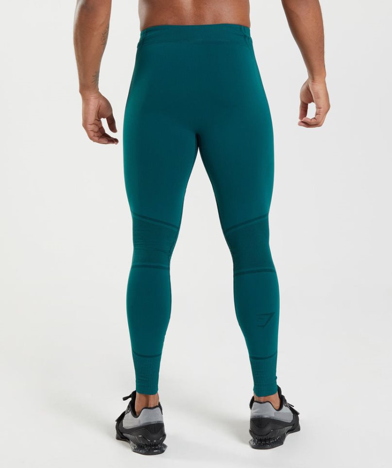 Men's Gymshark 315 Seamless Leggings Turquoise | NZ 8LQAEH